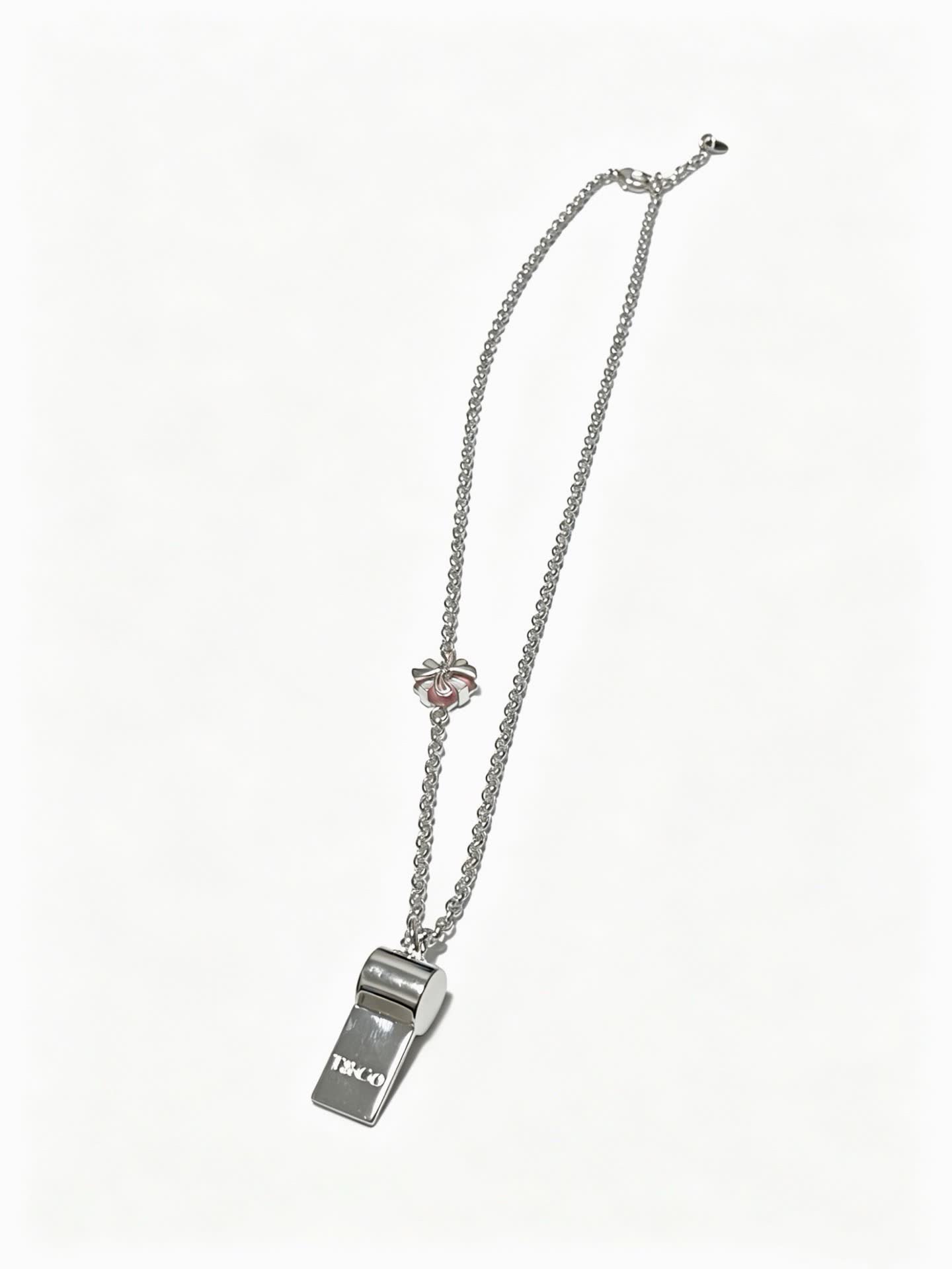 Tiffany & Co. Blue Enamel Tag Pendant Necklace